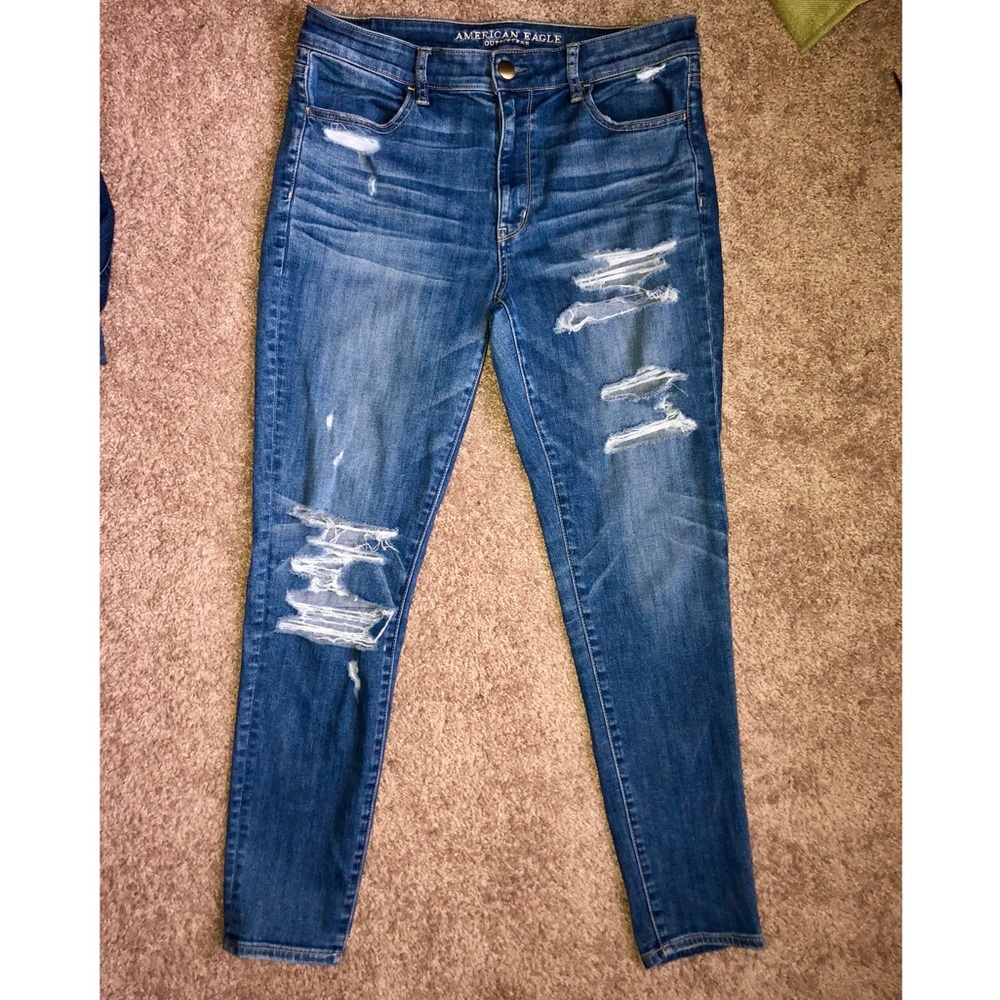 American Eagle Jeans Super Stretch 12 Distressed
